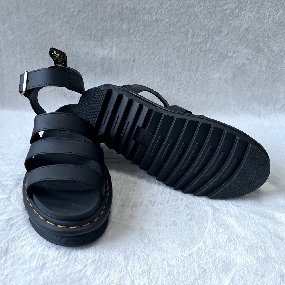 Dr. Martens Blaire Black Hydro Leather Strap Sandals US Women's 10 - Picture 5 of 7